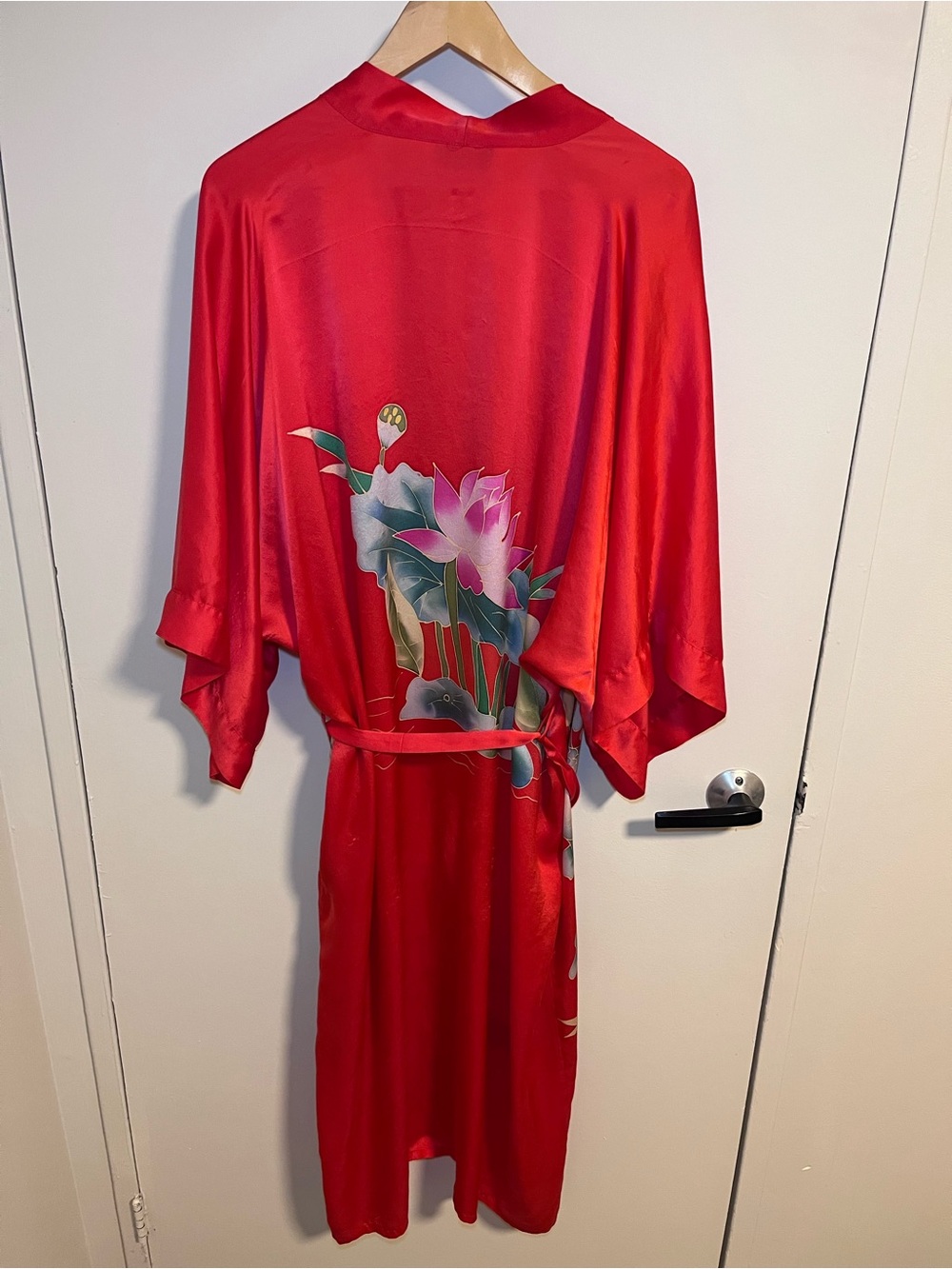 100% Satin Vintage Kimono Robe Solar Squirrel